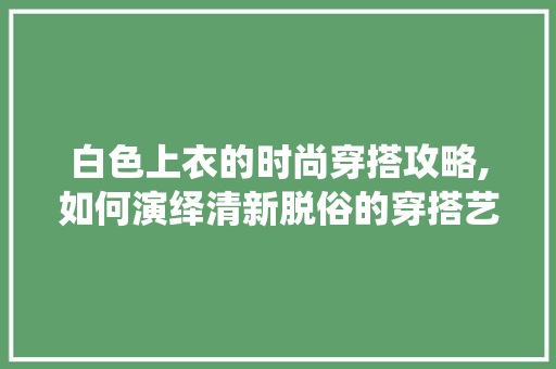 白色上衣的时尚穿搭攻略,如何演绎清新脱俗的穿搭艺术