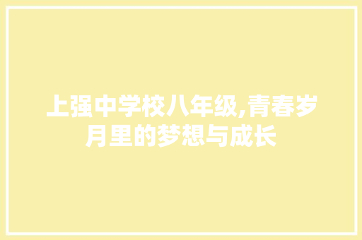 上强中学校八年级,青春岁月里的梦想与成长