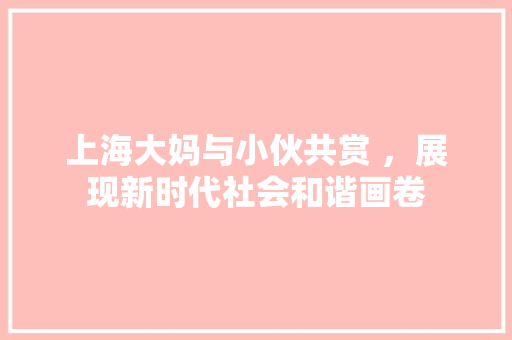 上海大妈与小伙共赏 ，展现新时代社会和谐画卷