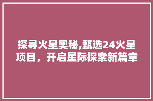 探寻火星奥秘,甄选24火星项目，开启星际探索新篇章