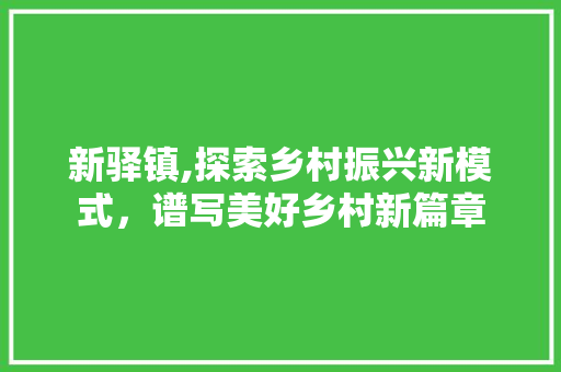 新驿镇,探索乡村振兴新模式,谱写美好乡村新篇章 新驿镇,探索乡村振兴新模式,谱写美好乡村新篇章