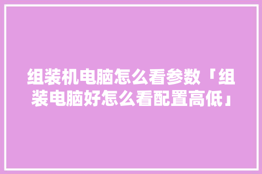 组装机电脑怎么看参数「组装电脑好怎么看配置高低」 组装机电脑怎么看参数「组装电脑好怎么看配置高低」 网络技术