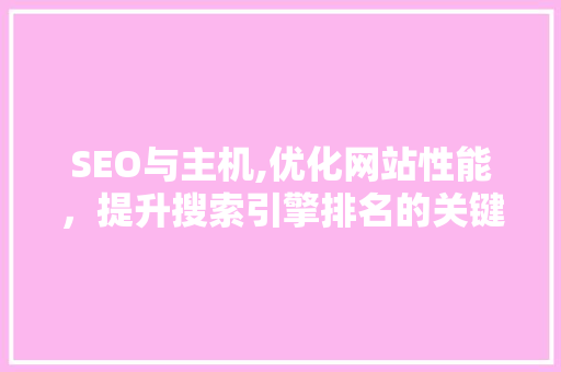 SEO与主机,优化网站性能，提升搜索引擎排名的关键因素