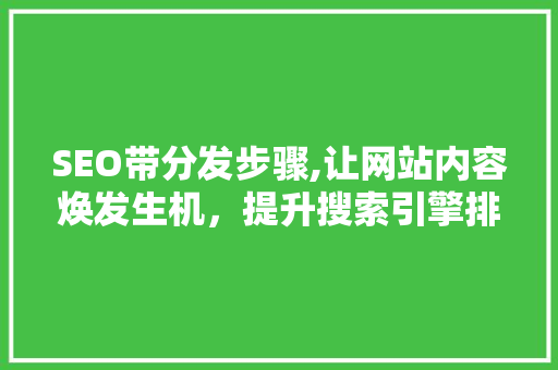 SEO带分发步骤,让网站内容焕发生机,提升搜索引擎排名 SEO带分发步骤,让网站内容焕发生机,提升搜索引擎排名