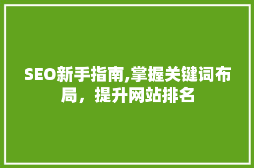 SEO新手指南,掌握关键词布局,提升网站排名 SEO新手指南,掌握关键词布局,提升网站排名