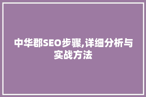 中华郡SEO步骤,详细分析与实战方法 电脑配置