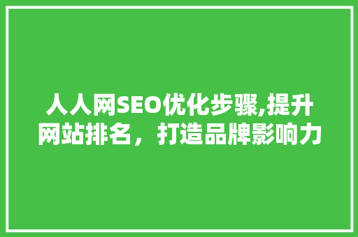 人人网SEO优化步骤,提升网站排名，打造品牌影响力