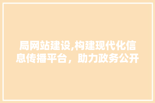 局网站建设,构建现代化信息传播平台，助力政务公开与公共服务
