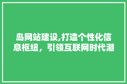 岛网站建设,打造个性化信息枢纽，引领互联网时代潮流