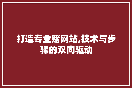 打造专业赌网站,技术与步骤的双向驱动