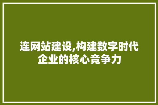 连网站建设,构建数字时代企业的核心竞争力