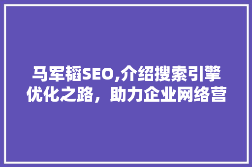 马军韬SEO,介绍搜索引擎优化之路，助力企业网络营销腾飞
