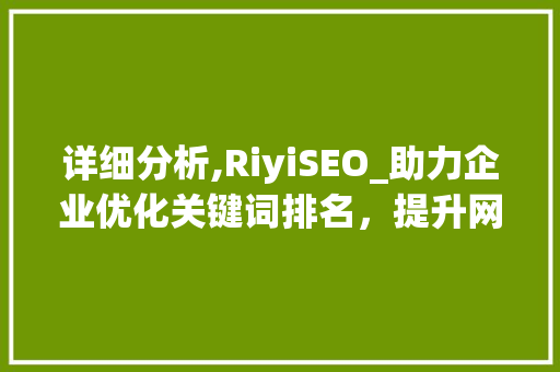 详细分析,RiyiSEO_助力企业优化关键词排名，提升网站流量与曝光度