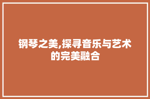 钢琴之美,探寻音乐与艺术的完美融合