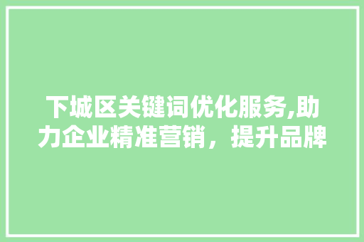 下城区关键词优化服务,助力企业精准营销，提升品牌影响力