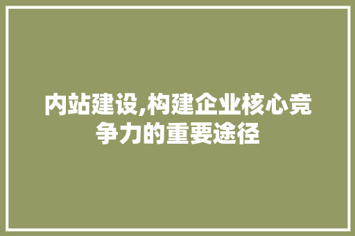 内站建设,构建企业核心竞争力的重要途径