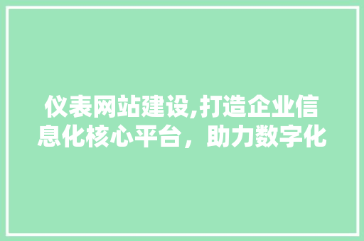 仪表网站建设,打造企业信息化核心平台，助力数字化转型