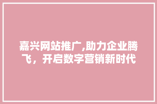 嘉兴网站推广,助力企业腾飞,开启数字营销新时代 操作系统 嘉兴网站推广,助力企业腾飞,开启数字营销新时代 操作系统