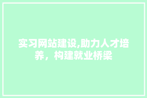 实习网站建设,助力人才培养，构建就业桥梁