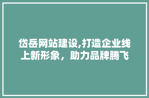 岱岳网站建设,打造企业线上新形象，助力品牌腾飞