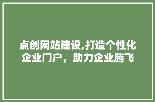 点创网站建设,打造个性化企业门户，助力企业腾飞