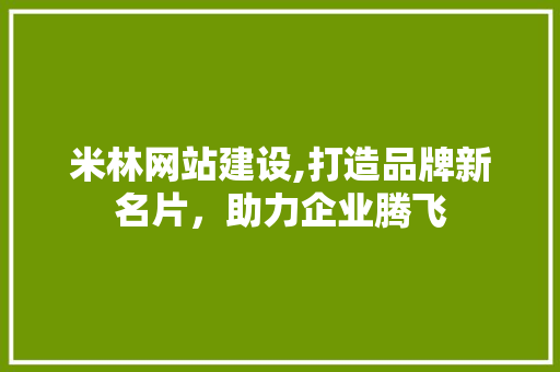 米林网站建设,打造品牌新名片，助力企业腾飞