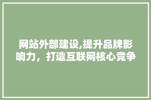 网站外部建设,提升品牌影响力，打造互联网核心竞争力
