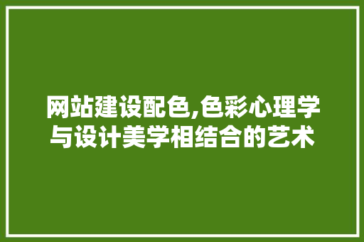网站建设配色,色彩心理学与设计美学相结合的艺术