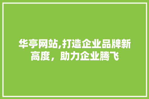 华亭网站,打造企业品牌新高度,助力企业腾飞 华亭网站,打造企业品牌新高度,助力企业腾飞