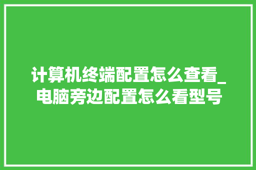 计算机终端配置怎么查看_电脑旁边配置怎么看型号