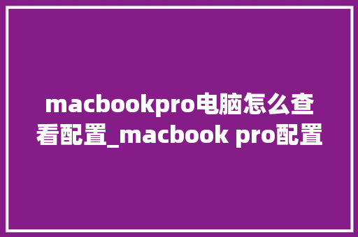 macbookpro电脑怎么查看配置_macbook pro配置怎么看