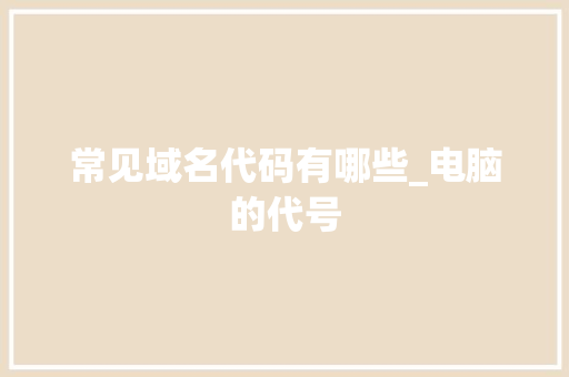 常见域名代码有哪些_电脑的代号