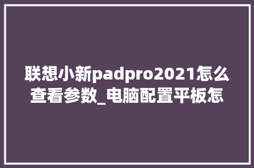 联想小新padpro2021怎么查看参数_电脑配置平板怎么看型号