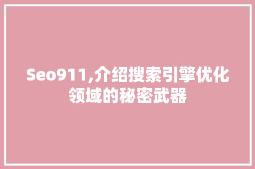 Seo911,介绍搜索引擎优化领域的秘密武器