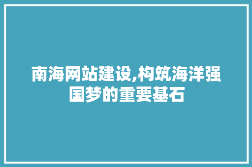 南海网站建设,构筑海洋强国梦的重要基石