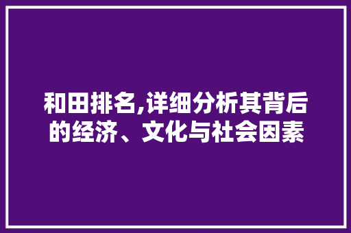 和田排名,详细分析其背后的经济、文化与社会因素