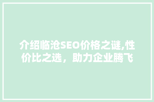 介绍临沧SEO价格之谜,性价比之选，助力企业腾飞