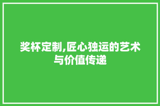 奖杯定制,匠心独运的艺术与价值传递