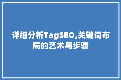 详细分析TagSEO,关键词布局的艺术与步骤