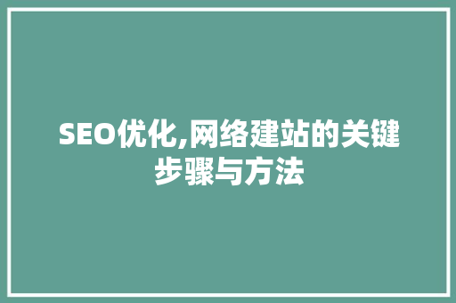 SEO优化,网络建站的关键步骤与方法