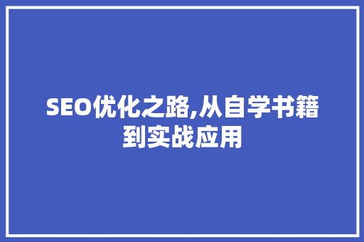 SEO优化之路,从自学书籍到实战应用
