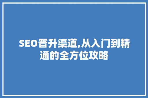 SEO晋升渠道,从入门到精通的全方位攻略 SEO晋升渠道,从入门到精通的全方位攻略