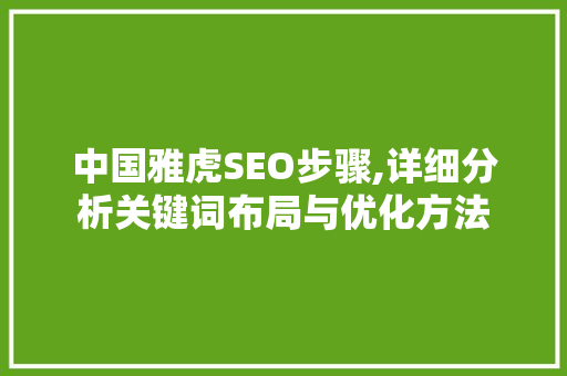 中国雅虎SEO步骤,详细分析关键词布局与优化方法