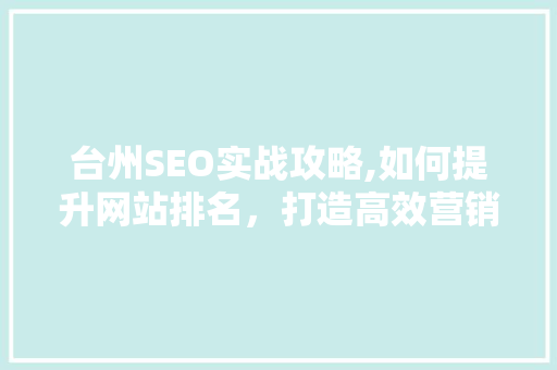 台州SEO实战攻略,如何提升网站排名，打造高效营销步骤