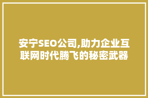 安宁SEO公司,助力企业互联网时代腾飞的秘密武器