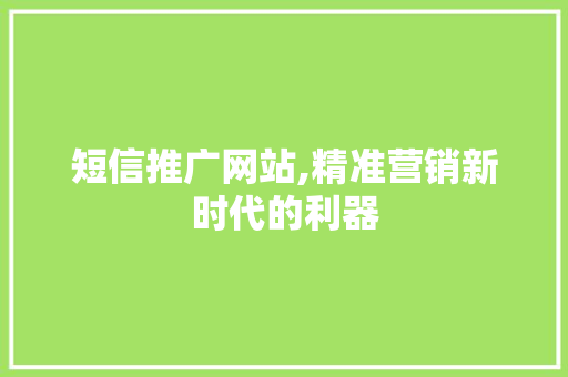 短信推广网站,精准营销新时代的利器
