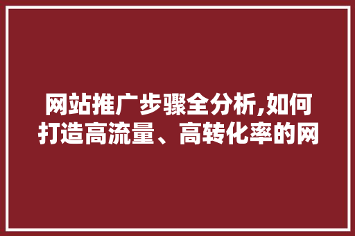 网站推广步骤全分析,如何打造高流量、高转化率的网站