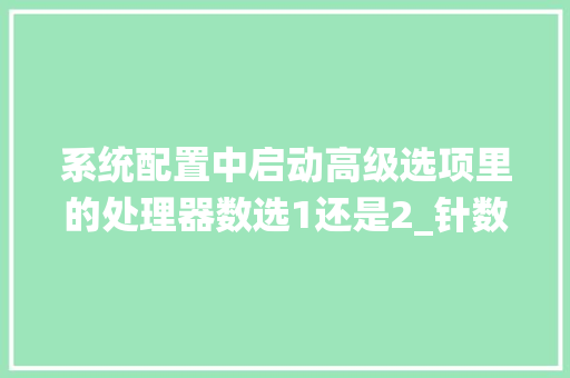 系统配置中启动高级选项里的处理器数选1还是2_针数怎么看电脑配置参数