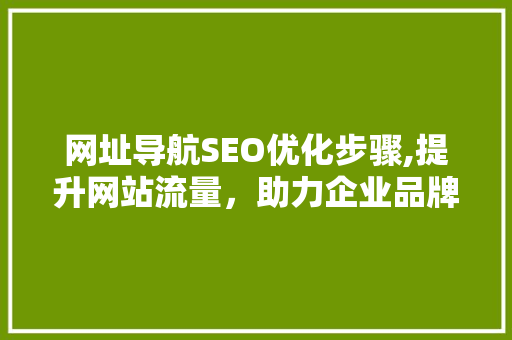 网址导航SEO优化步骤,提升网站流量，助力企业品牌建设
