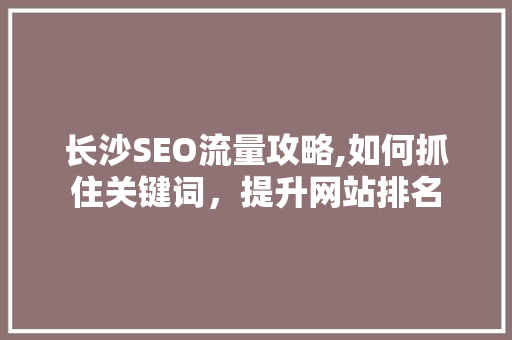 长沙SEO流量攻略,如何抓住关键词，提升网站排名